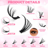 DIY Lash Extensions Kit Lashes Cluster with Lashes Shampoo Foam, Fan, Eyelash Extensions Tool Accessories for Lashes