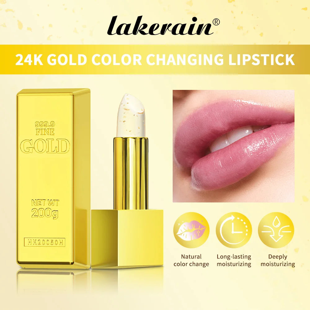 HSF Marketplace Lakerain color changing lipstick with moisturizing, nourishing, and waterproof makeup for plumper lips.