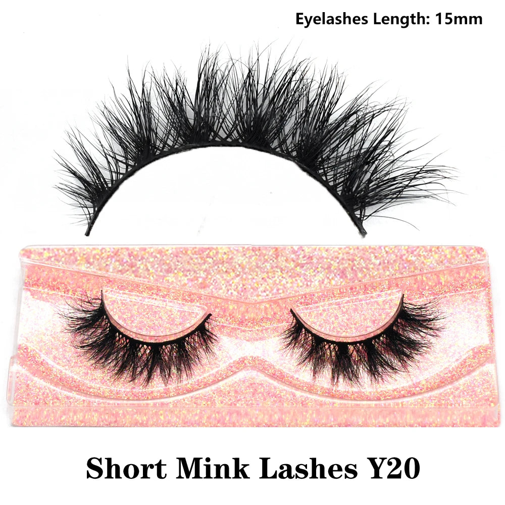 Dropshipping Short 3D Mink Lashes Fake Eyelashes Natural Soft Wispy Cruelty Free Lashes Fluffy Lightweight Eye Lashes Extension
