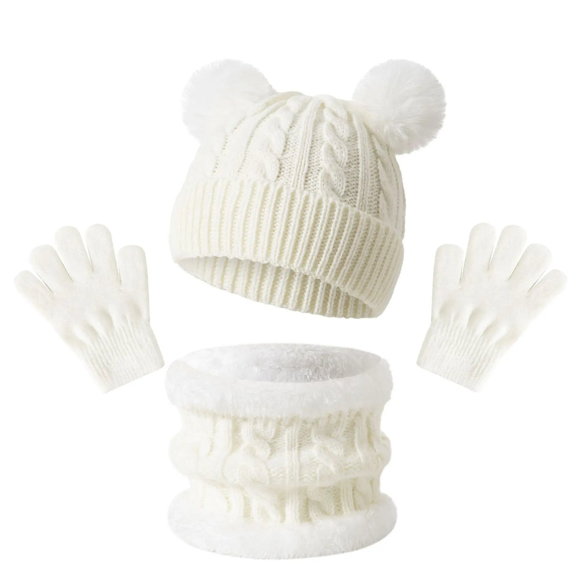 Children's thermal knit fleece winter set with hat, scarf, and gloves by HSF Marketplace