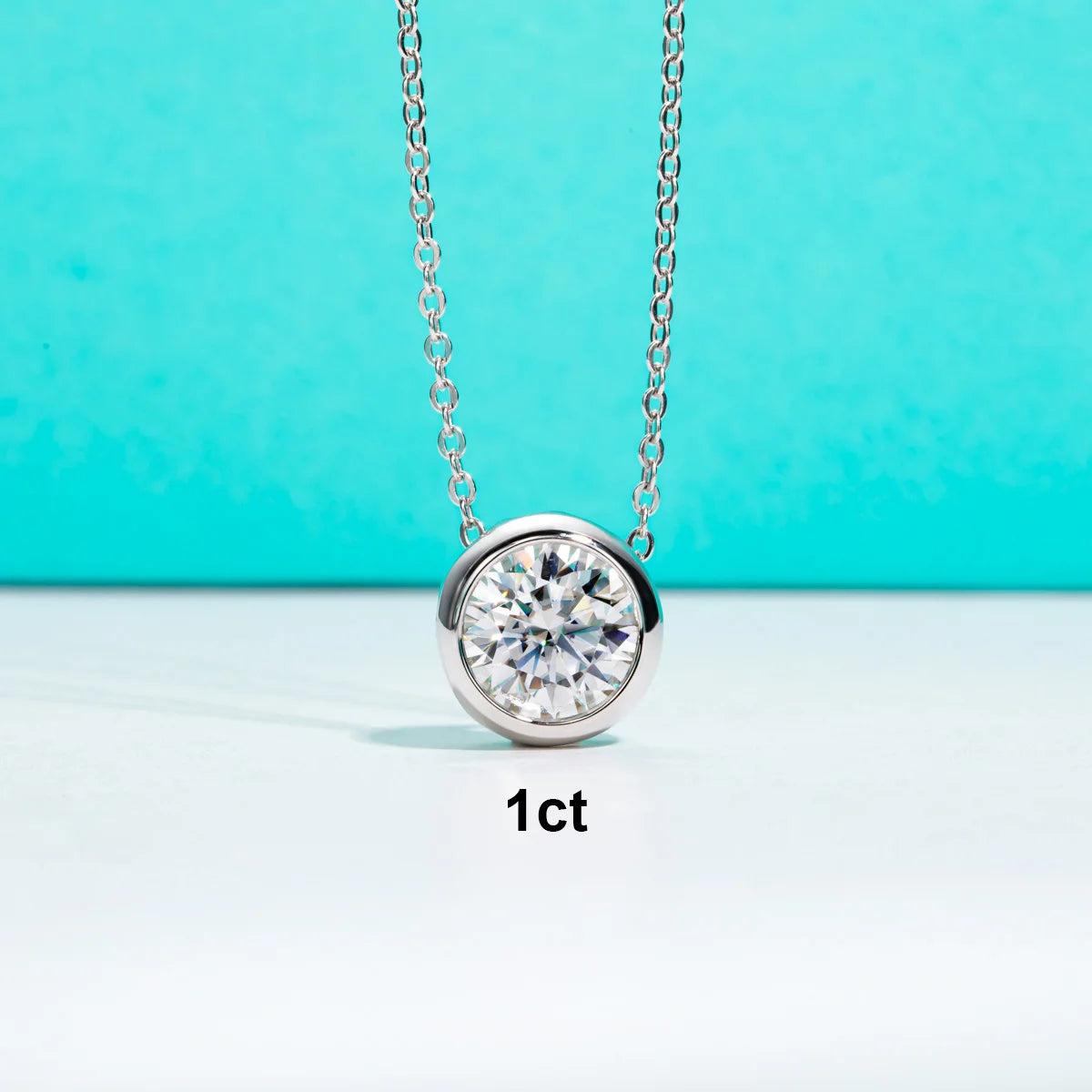 Moissanite stud earrings and necklace set in 18K gold and silver by HSF Marketplace