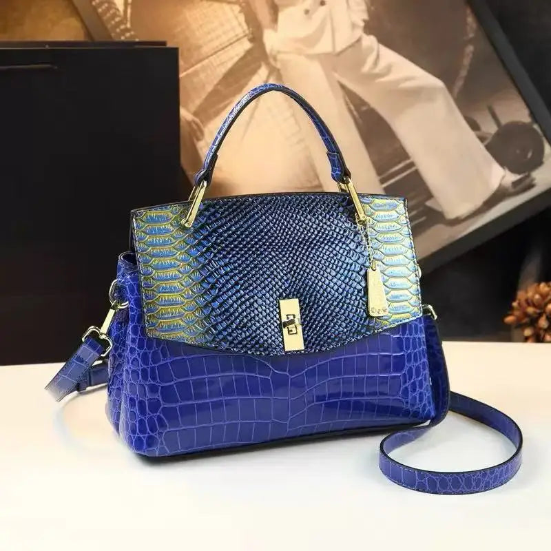 Luxury HSF Marketplace leather crocodile print crossbody handbag for women, high-quality designer purse with trendy fashion style.