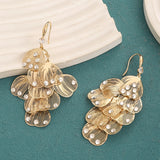 Gold and silver multi-layer drop earrings for women by HSF Marketplace