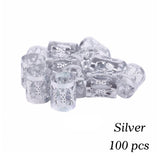 50-piece hollow-out hair rings for braiding and dreadlocks, HSF hair styling tools
