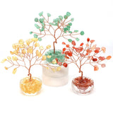 Natural Stone Crystal Money Tree Healing Gemstone Citrine Amethyst Copper Wire Wrapped Yoga Feng Shui Tree Home Decor Lucky Gift