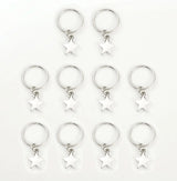 Silver star pearl hair braid dreadlock beads, 10-pack hair styling accessories by HSF Marketplace