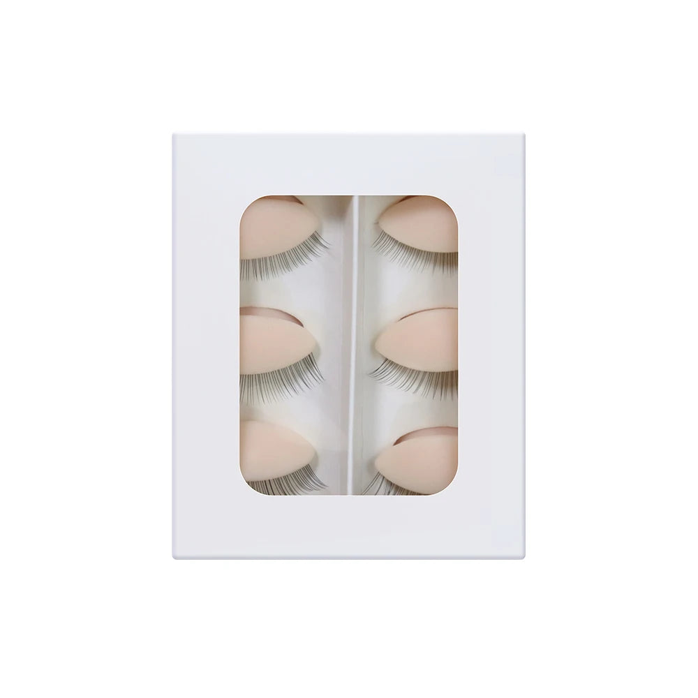 HSF Marketplace GAHAMACA false eyelash extension training head with removable eyelids, flat model head for eyelash extension practice.