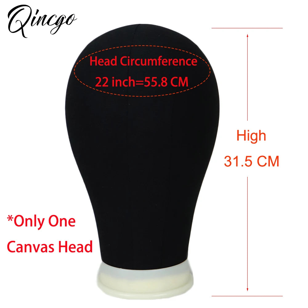 21/22/23/24'' Wig Mannequin Head Canvas Block Head Styling Training Manikin Head Adjustable Wig Stand Tripod With T Pin Needles