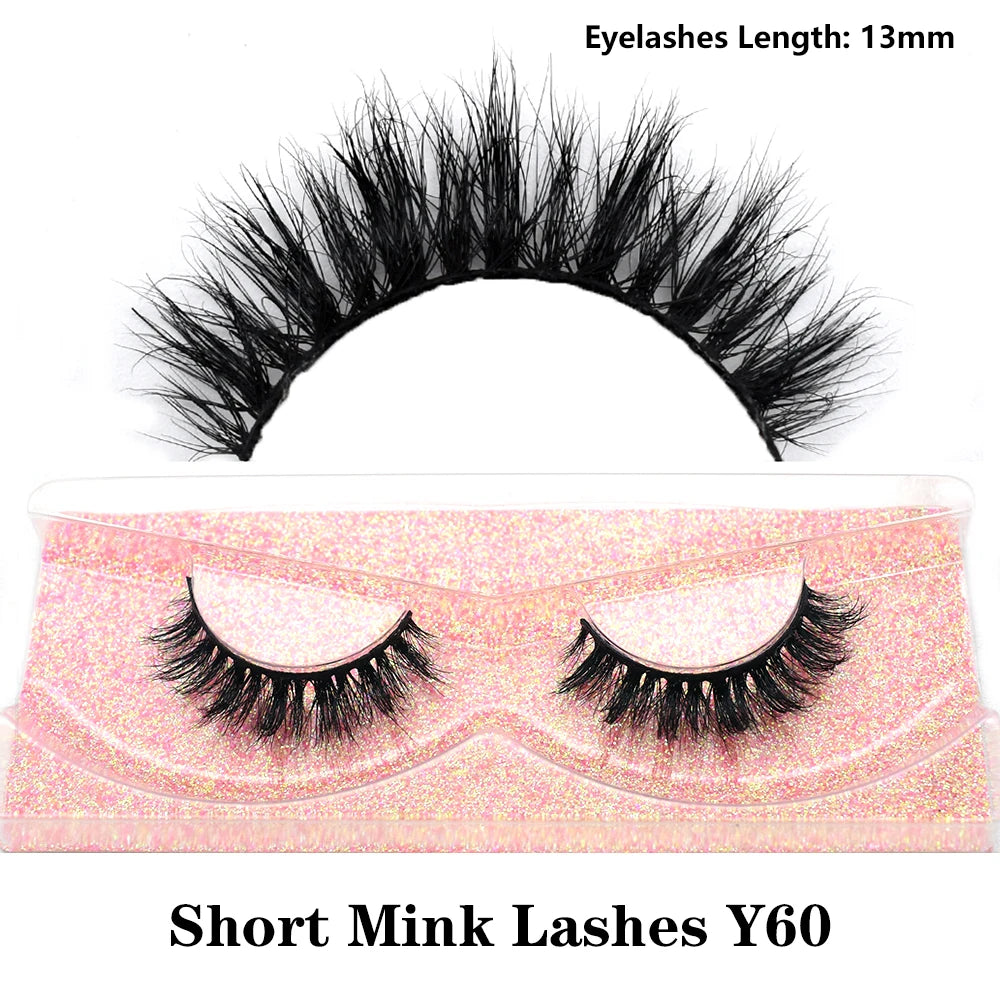 3D real mink false eyelashes with fluffy, wispy short clusters by HSF Marketplace