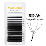 MASSCAKU W Shape 3D 4D 5D Premade Volume Easy Fans Nature Soft Light Individual Lashes Clover Bloom False Eyelashes Extension