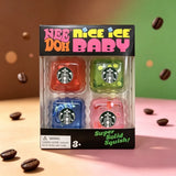 Four NeeDoh Nice Ice Cube mini squishy sensory toys from HSF Marketplace, featuring colorful, slow-rebound stress relief fidget toys.