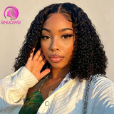 Water wave bob wig with 5x5 transparent lace frontal, 100% human hair, curly short style, by HSF Marketplace.