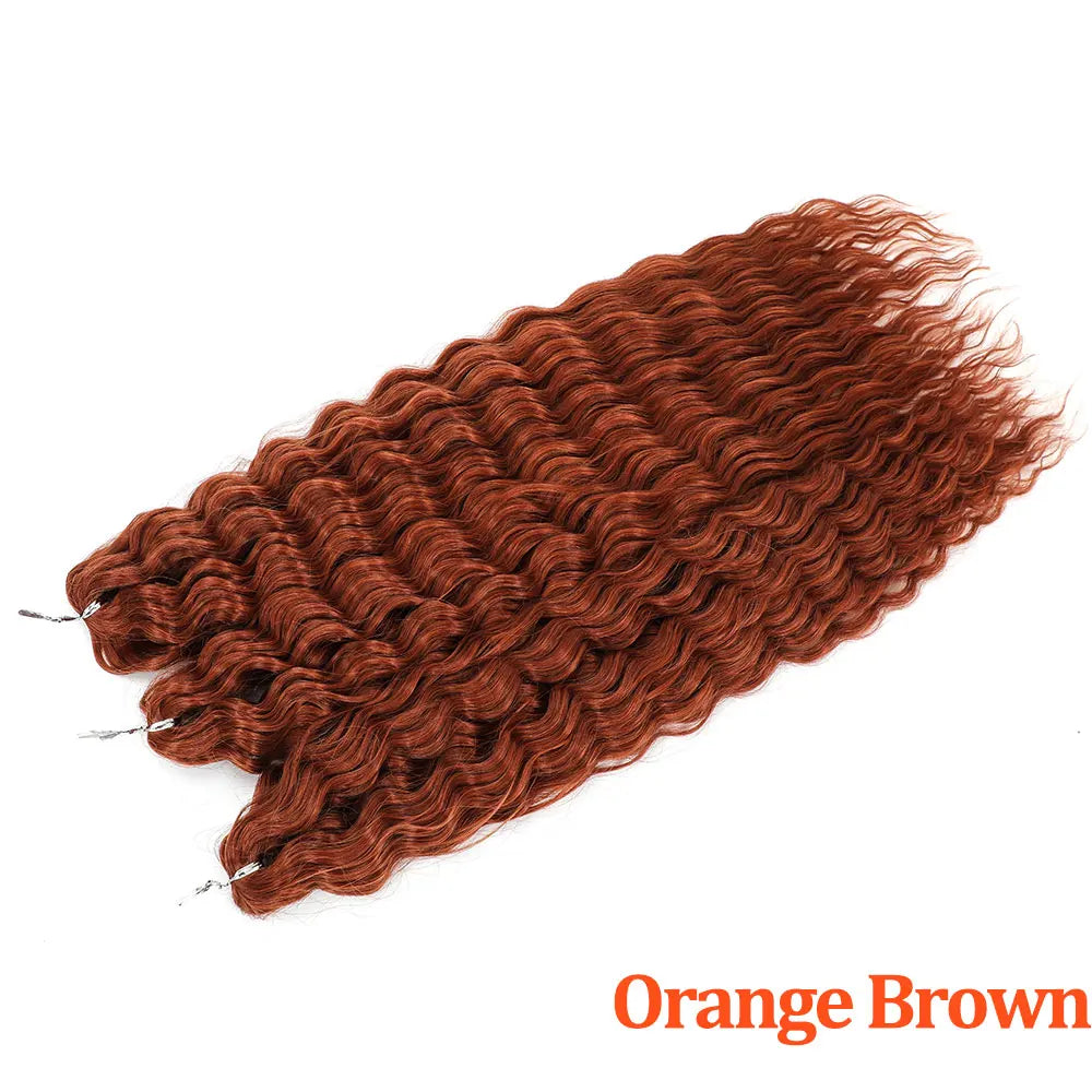 Deep Wave Braiding Hair Extension Natural Synthetic African Afro Hair Water Twist Crochet Braids Hair 22inch 3Ps/Lot #1B#4#6