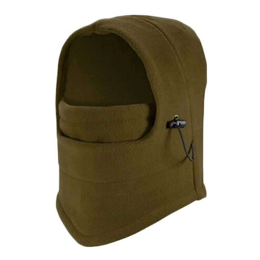 Women's winter thermal fleece balaclava hat with windproof face and neck coverage for hiking or biking