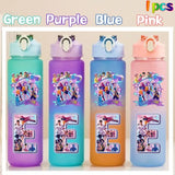 Kpop Demon Hunters gradient color water cup with straw, 750ml, by HSF Marketplace