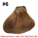 Natural black HSF Marketplace clip-in hair extensions, 120g full head set with 8 pieces of 100% human hair