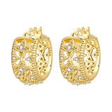 925 sterling silver 18K gold plated cherry blossom butterfly hoop earrings for women