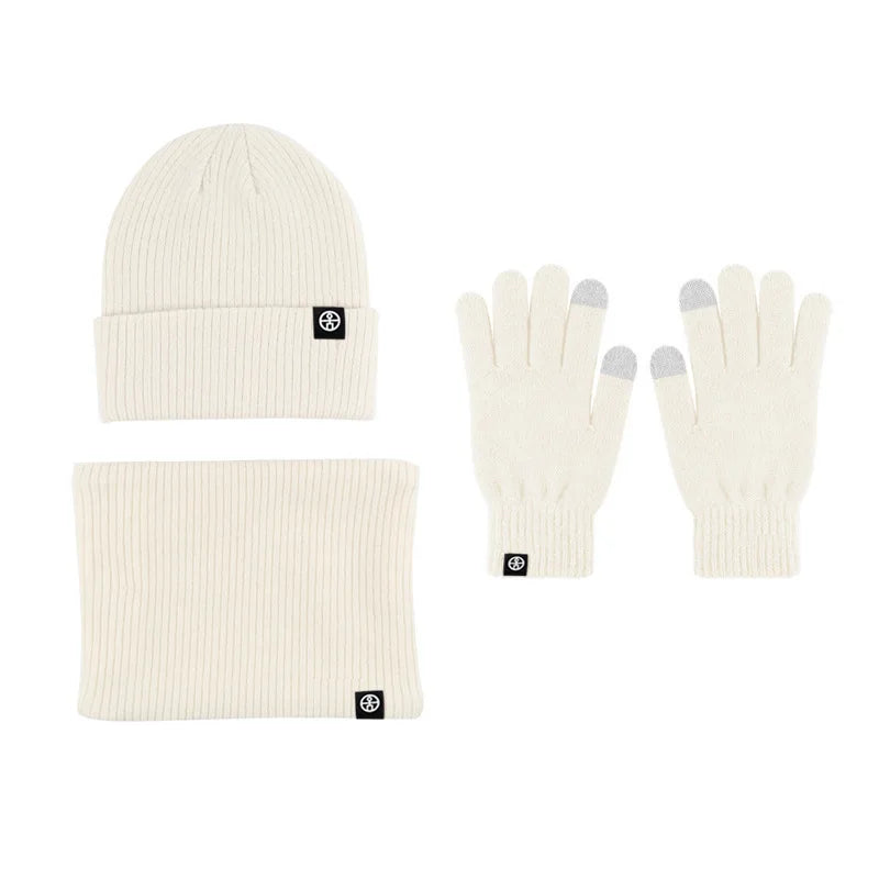 Unisex winter warm hat, gloves and scarf set in soft cashmere knit by HSF Marketplace