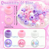 60pcs Colorful Versatile Hair Beads for Braids - Durable Accessory for Hair Styling