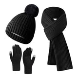 HSF Marketplace warm knitted plush winter hats, scarves, and gloves set in soft fabric and cozy textures