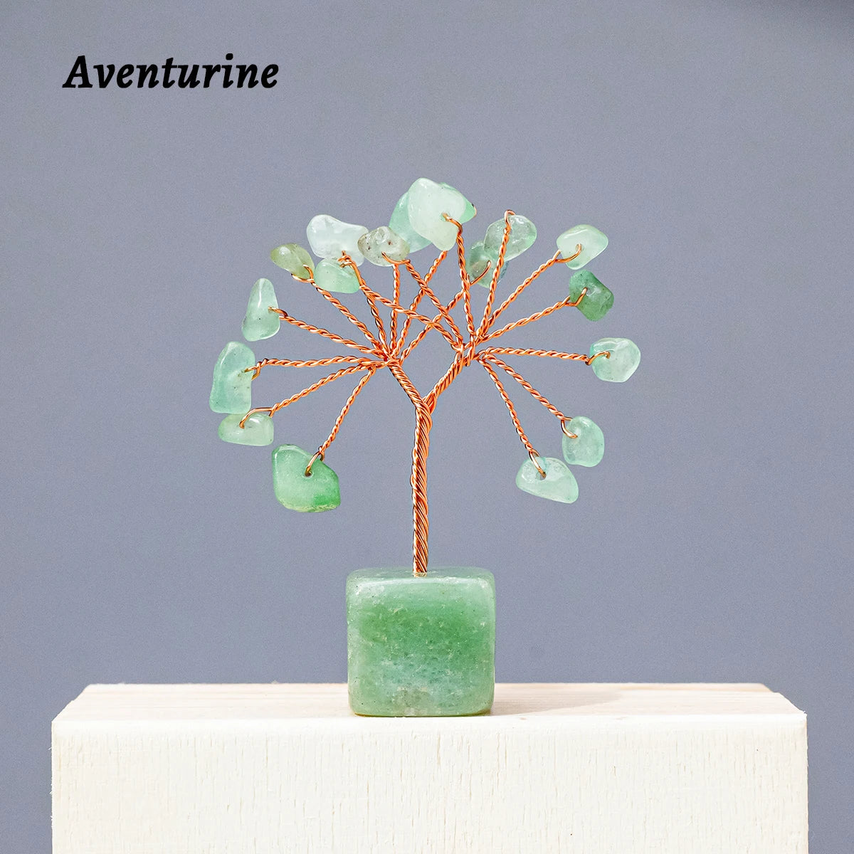 1pc Natural Gemstone Crystal Chakela Lucky Tree With Block Base Home Office Desk Living Room Crystal Decor Mini Sized Home