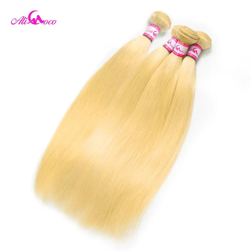 613 Honey Blonde With 5x5 Closure 613 Blonde Brazilian Straight Human Hair Bundles With Frontal Closure 613 Straight Bundles