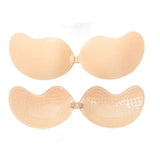 HSF Marketplace invisible strapless adhesive stick bra, seamless silicone push-up lingerie with nipple covers