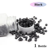 Beige Silicone Tubes Beads Locks Micro Link Ring Tube For Most I-Tip Hair Extension Tips 500Pcs Silicone Lined Micro Ring Beads