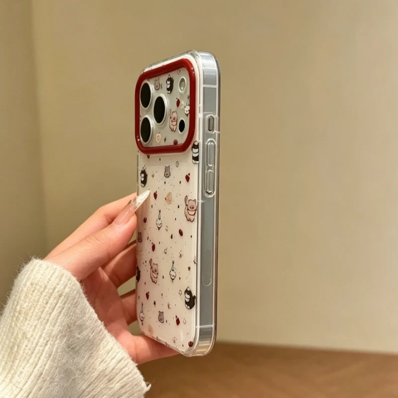 Korean cat pattern phone case for iPhone 11 to 18 Pro Max by HSF Marketplace