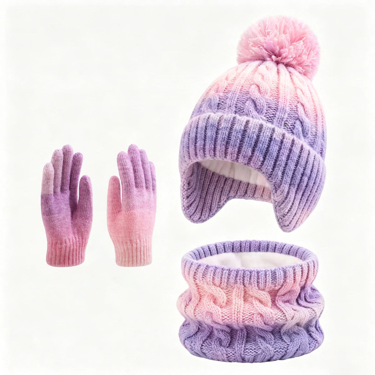 Children's warm fleece hat, scarf and gloves set for boys and girls by HSF Marketplace