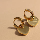 XE-221 heart pendant women’s zircon stainless steel earrings in gold color, HSF Marketplace jewelry
