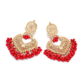 Boho gold heart-shaped flower dangle earrings for women by HSF Marketplace