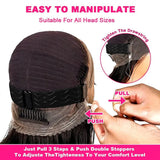 30-36 Inch 360 Full Invisi Strap Drawstring Sung Hd Lace 250 Density Water Kinky Curly Deep Human Hair Wig Black Glueless