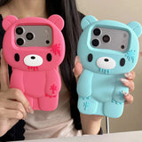 Gloomy Bear anti-fall phone case for iPhone 17 to 12 Pro Max by HSF Marketplace