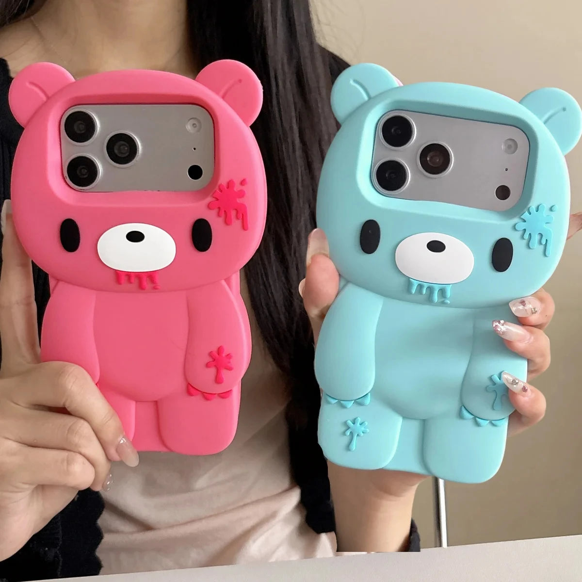 Gloomy Bear anti-fall phone case for iPhone 17 to 12 Pro Max by HSF Marketplace
