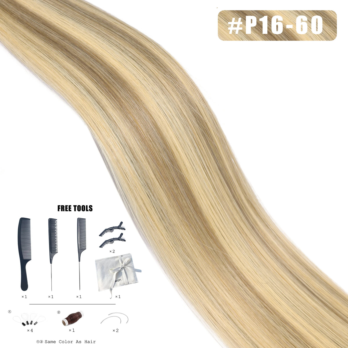 Kiikiigirl PU clip-in hair extensions, 100% Remy human hair seamless weft for women