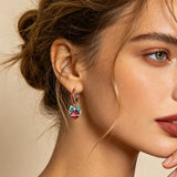 925 sterling silver Christmas dangle earrings for women by HSF Marketplace, festive holiday jewelry design