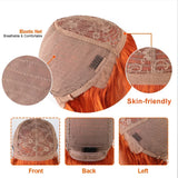 Orange blonde short straight bob wig with bangs, human hair, Brazilian Brazilian, machine-made, by HSF Marketplace.