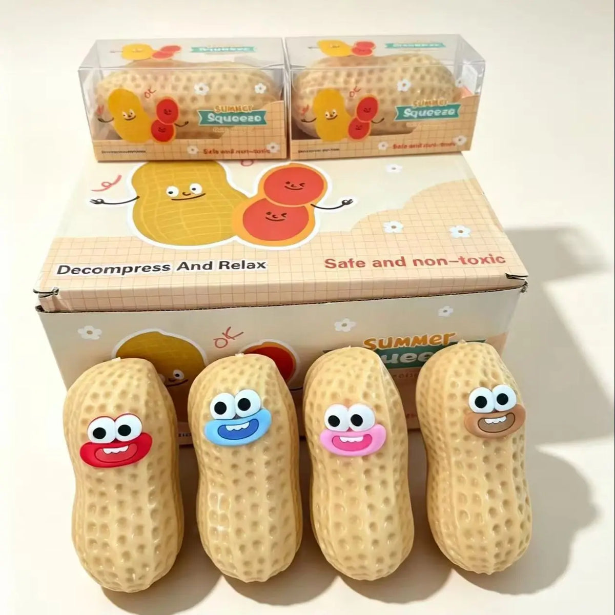 ASMR Peanut Squishy Crunchy Building Block Stress Ball Squeeze Handmade Squeeze Ball Buttery-Soft Feel Fidget for Party Gifts