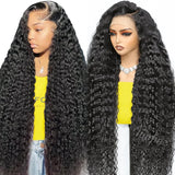 200% 250% Density 613 Blonde Lace Front Wigs Deep Wave Human Hair 13x4 Hd Lace Frontal Wig Pre Plucked Brazilian Ponytail Human Hair Lace Frontal Wig For Women Ready to Wear On Clearance Sale Pre Plucked Wig Party Work