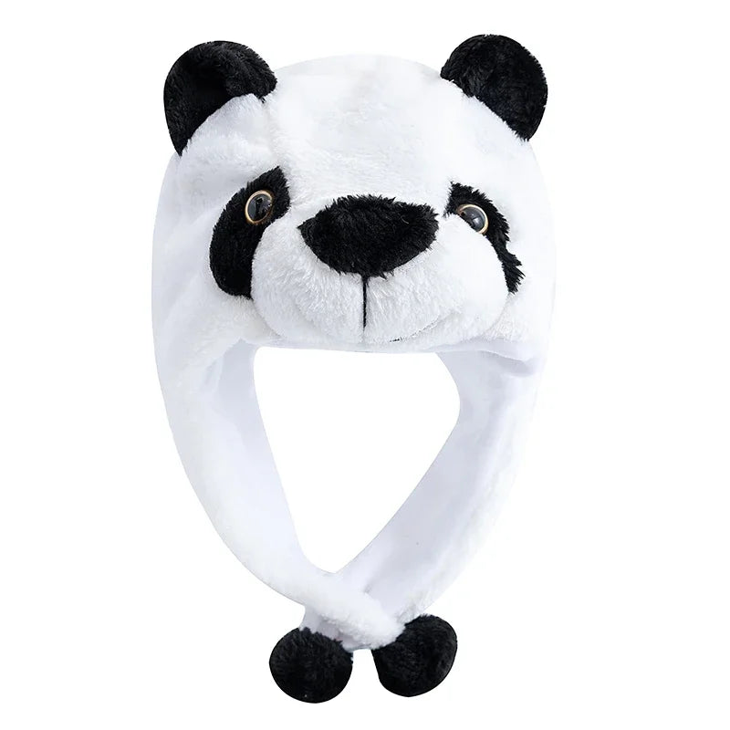 Women's plush 3D animal-style winter hat, funny mischievous couple cap with decorative design
