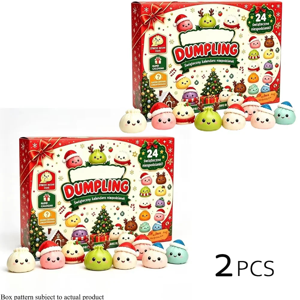 Dumpling squishy fidget Christmas countdown advent calendar 2026 by HSF Marketplace with 24-day surprise box