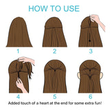5pcs/Pack Black Quick Beader for Loading Beads on Braids Tool with 100pcs Rubber Bands for Kids Girls Hairstyle Ponytail Make