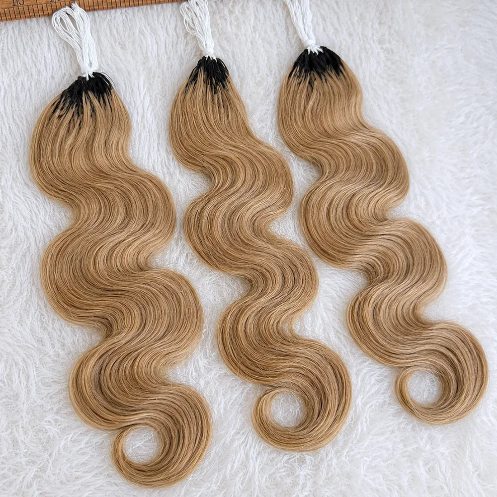 Miracle Knots Honey Blonde Body Wave Feather Crochet Human Hair Extensions Pre Separated Knotless Invisible Crochet Braids Real Human Braiding Hair For Women Natural Soft Reusable Protective Hairstyle Boho Style Daily Wear
