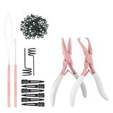 Lanshii Micro Ring Hair Extension Kit – Pliers & Remover Pliers + 200pcs 5mm Rings for Micro/I-Tip/Weft