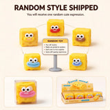 Cute cheese block squishy toy for stress relief, soft sensory toy in yellow cheese design