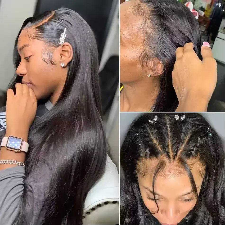 Smilegirl 180 Density Human Hair Brazilian 40 42 Inch Bone Straight Wigs Human Hair 13x4 13x6 HD Lace Frontal Human Hair Wigs
