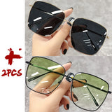 Luxury square sunglasses for women and men, HSF Marketplace vintage design with gradient lenses, unisex drive and travel sunglasses.