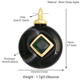 Jewelry pendant featuring jade agate, amethyst, amazonite, water grass, and lapis lazuli stones on 18K gold-plated chain.