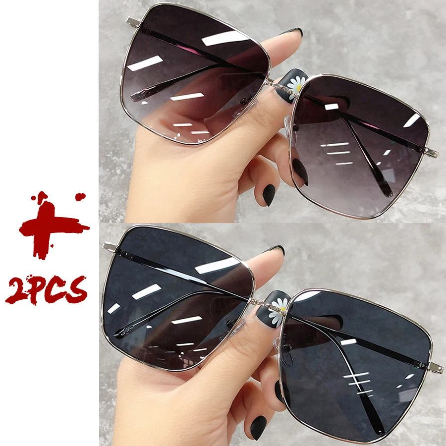 Luxury square sunglasses by HSF Marketplace featuring gradient lenses, vintage unisex design, perfect for women and men.